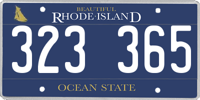 RI license plate 323365