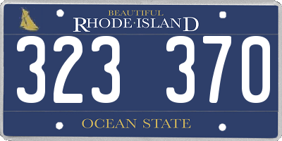 RI license plate 323370