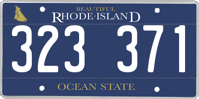 RI license plate 323371