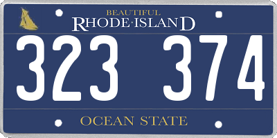 RI license plate 323374