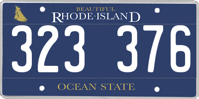 RI license plate 323376