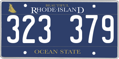 RI license plate 323379