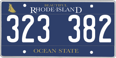 RI license plate 323382