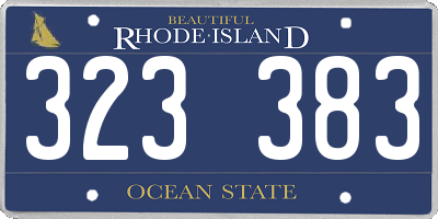 RI license plate 323383
