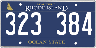 RI license plate 323384