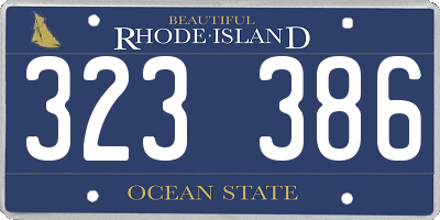 RI license plate 323386