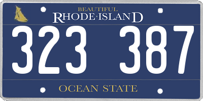 RI license plate 323387