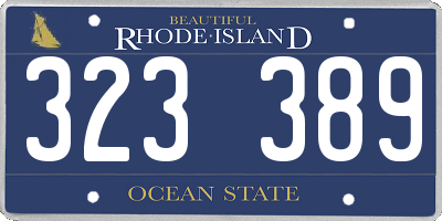RI license plate 323389