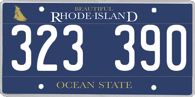 RI license plate 323390
