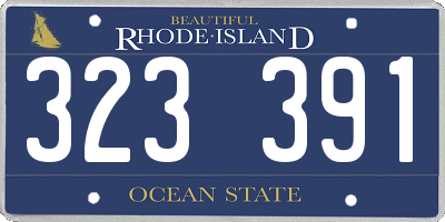 RI license plate 323391