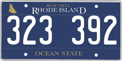 RI license plate 323392