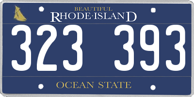 RI license plate 323393