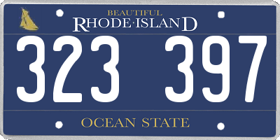 RI license plate 323397