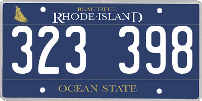RI license plate 323398