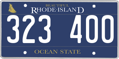 RI license plate 323400