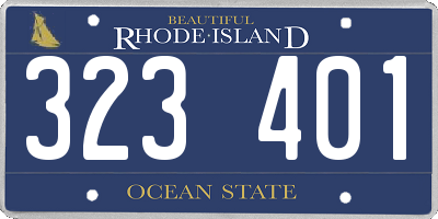 RI license plate 323401