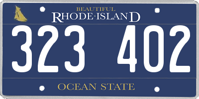 RI license plate 323402