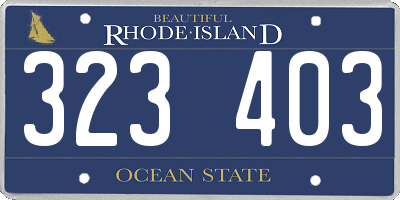 RI license plate 323403