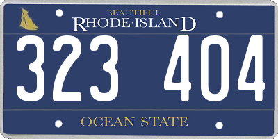 RI license plate 323404