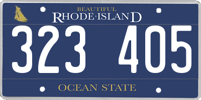 RI license plate 323405
