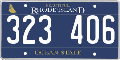RI license plate 323406