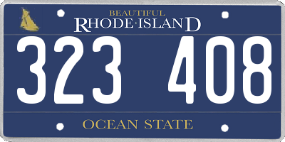 RI license plate 323408