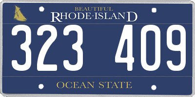 RI license plate 323409