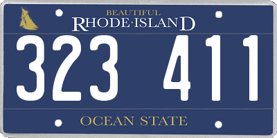 RI license plate 323411