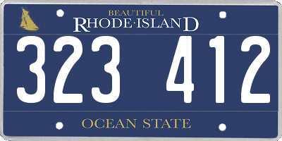 RI license plate 323412