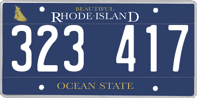 RI license plate 323417