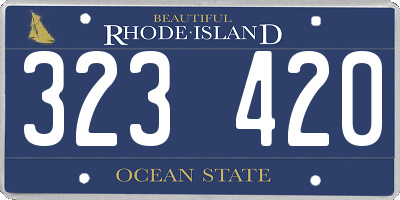 RI license plate 323420