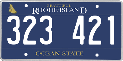RI license plate 323421