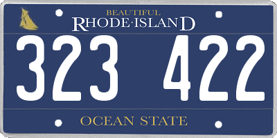RI license plate 323422