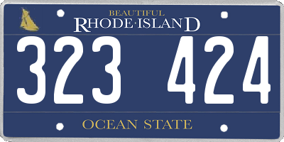 RI license plate 323424