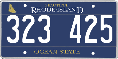 RI license plate 323425
