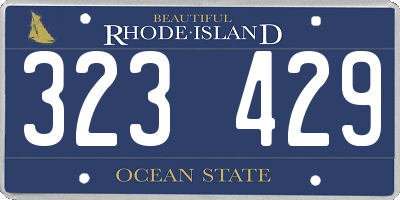 RI license plate 323429