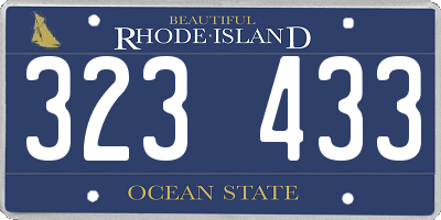 RI license plate 323433