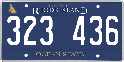RI license plate 323436
