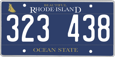 RI license plate 323438