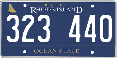 RI license plate 323440