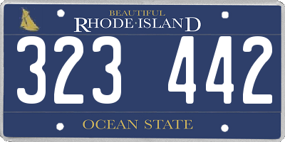 RI license plate 323442