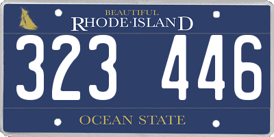 RI license plate 323446
