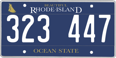 RI license plate 323447