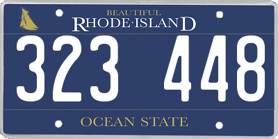 RI license plate 323448