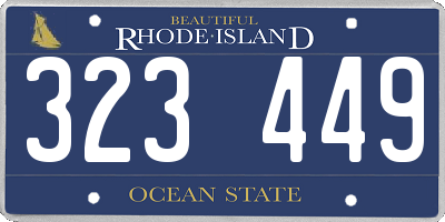 RI license plate 323449
