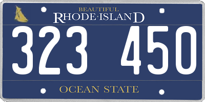 RI license plate 323450