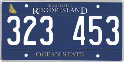RI license plate 323453