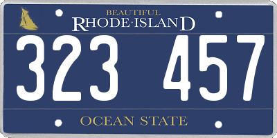 RI license plate 323457