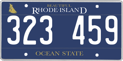 RI license plate 323459