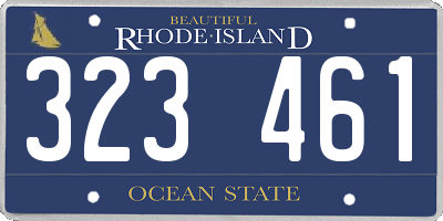 RI license plate 323461